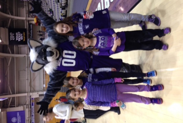 Fans with Willie the Wildcat