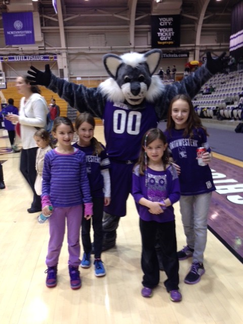 Fans with Willie the Wildcat
