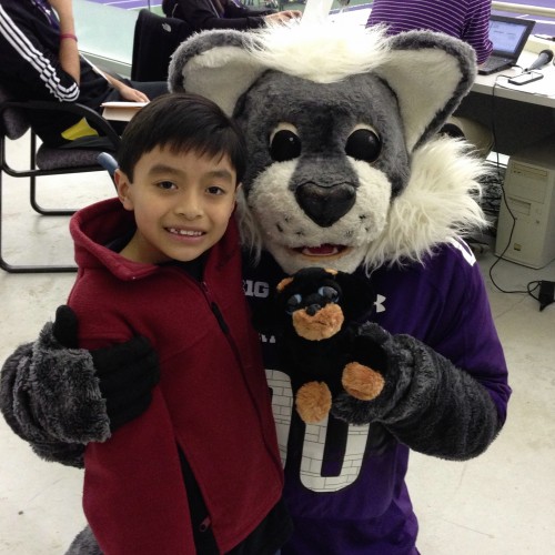 Young Fan with Willie the Wildcat